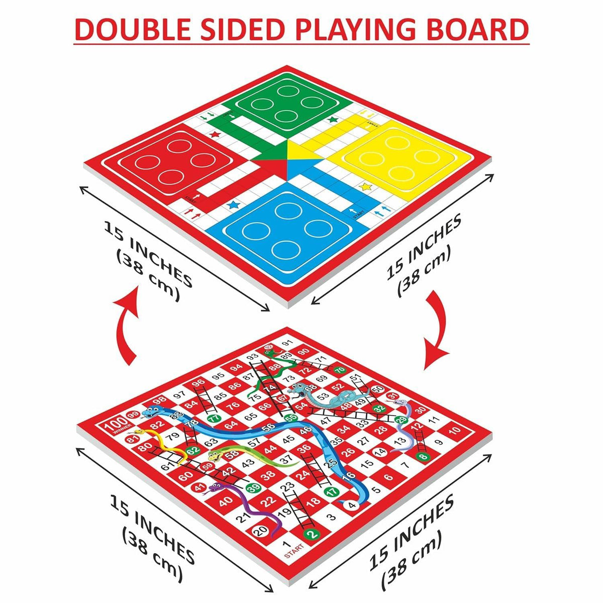 Haoser Ludo Board Game | Snakes and Ladders with Ludo Board Game for Kids and Family Fun - Haoser