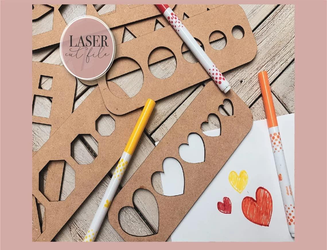 Haoser Montessori Wood Stencils, Preschool Educational Tool || Educational Wood Handwriting Stencil Set | Easy-to-Use Writing Guide for Kids & Montessori Stencils Set - Haoser
