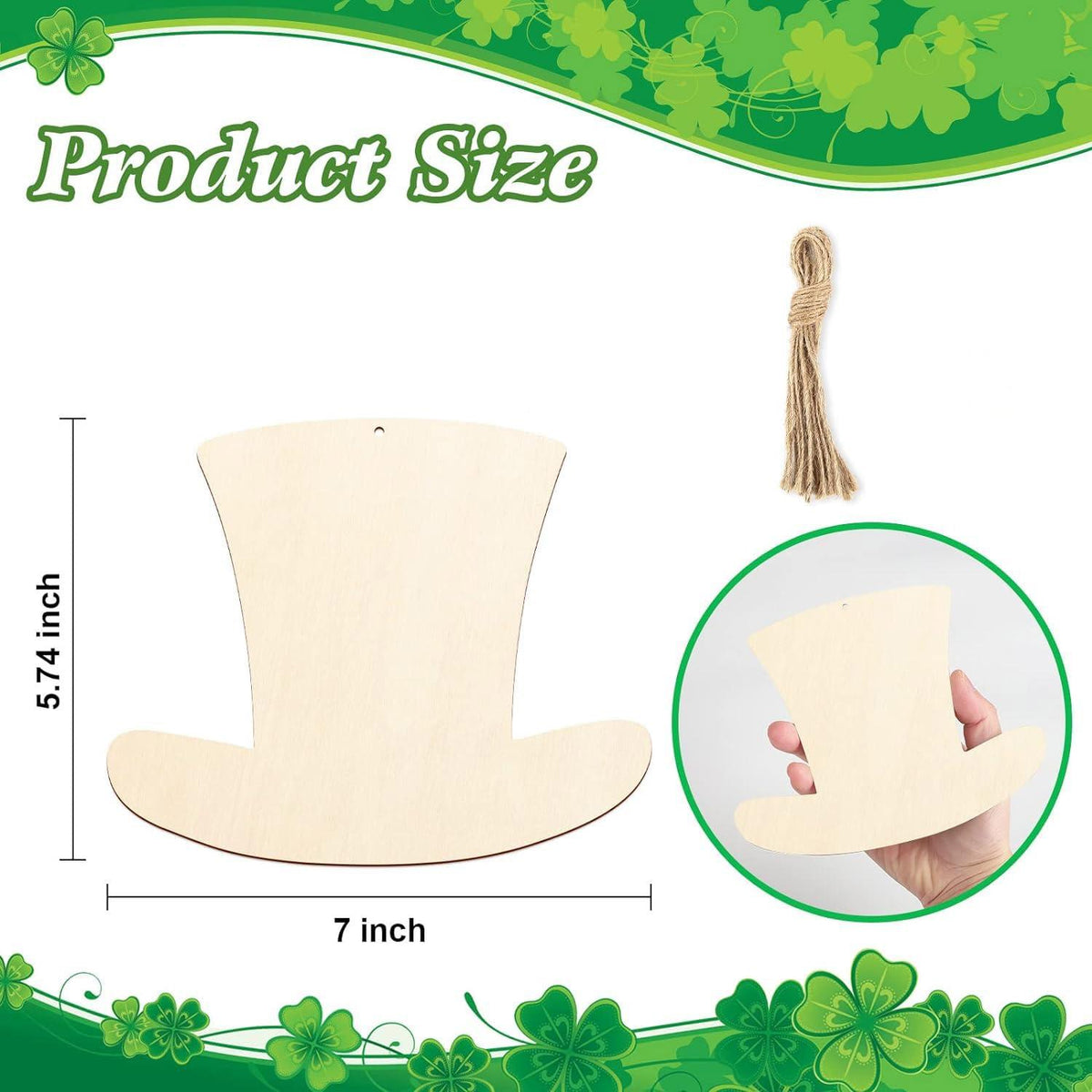 Curious Button 5 Pieces Unfinished Wooden Hat Style Hanging Ornament for DIY Home Decoration, MDF Cutouts, Perfect Wooden Cutouts for Home Decor, Charming Wooden Hanging Ornaments (5.74x7IN) - Haoser