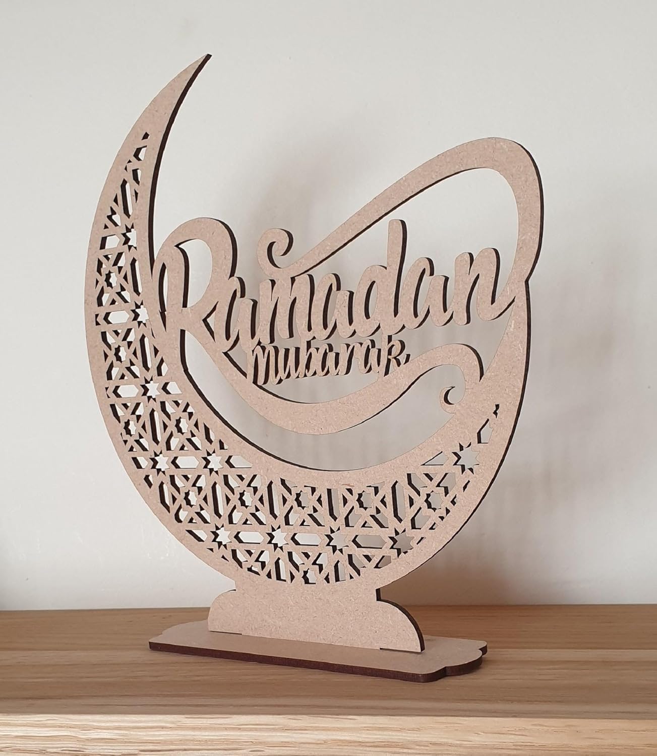 Ramadan Mubarak Wooden Sign Tabletop Decor | Islamic Home Decoration