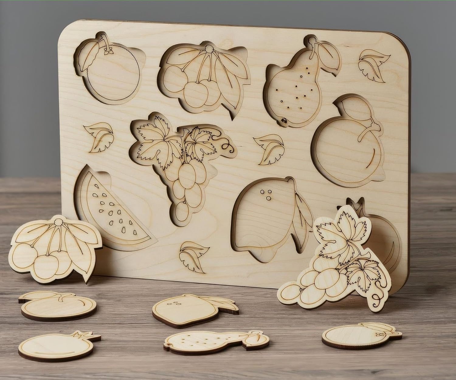 8 Pcs Wooden Kids Fruits Set | Montessori Educational Toy for Kids