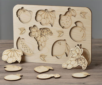 8 Pcs Wooden Kids Fruits Set | Montessori Educational Toy for Kids