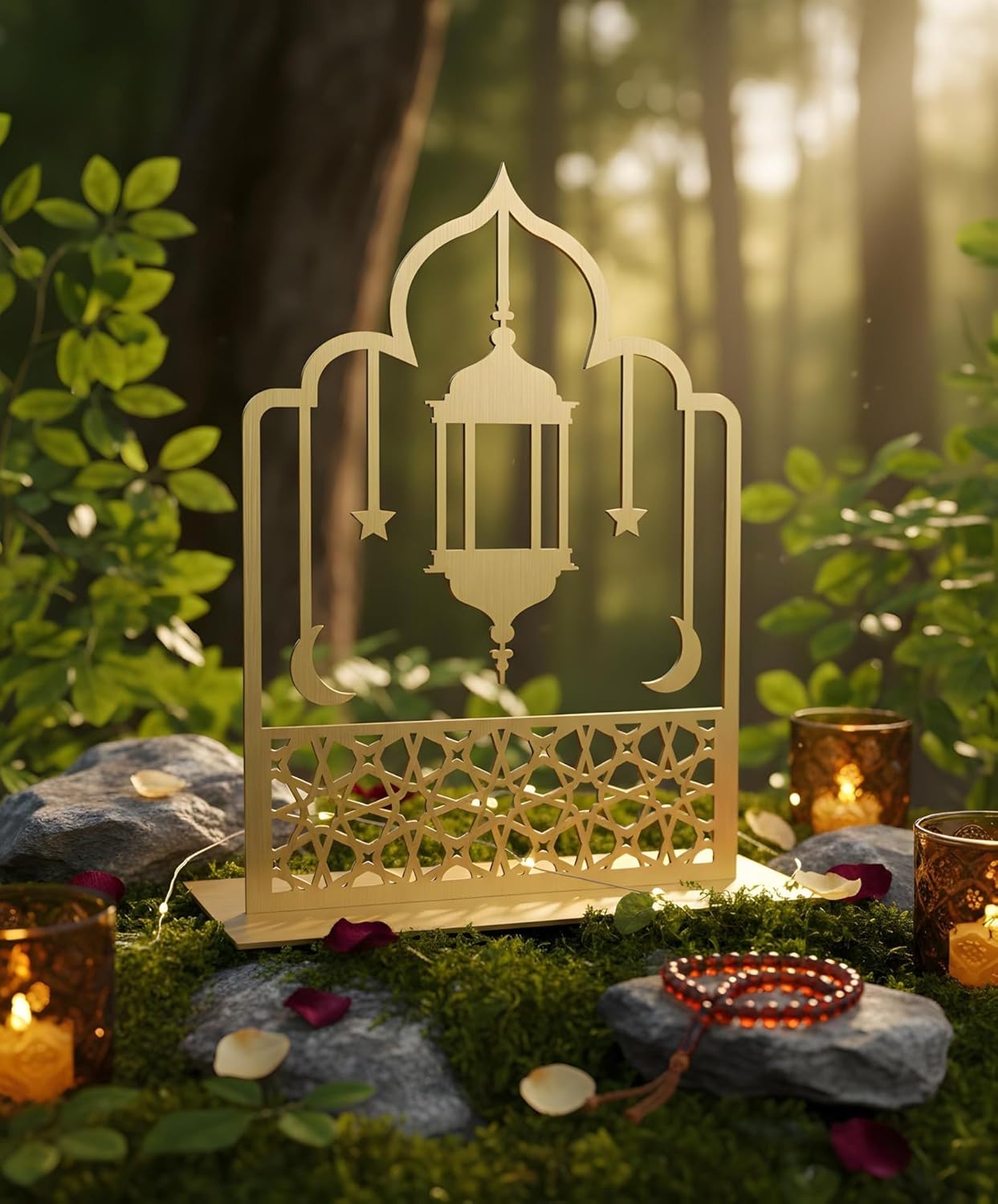 Ramadan Wooden Decoration for Home | Eid Ramadan Table Top Decor Item | Islamic Wooden