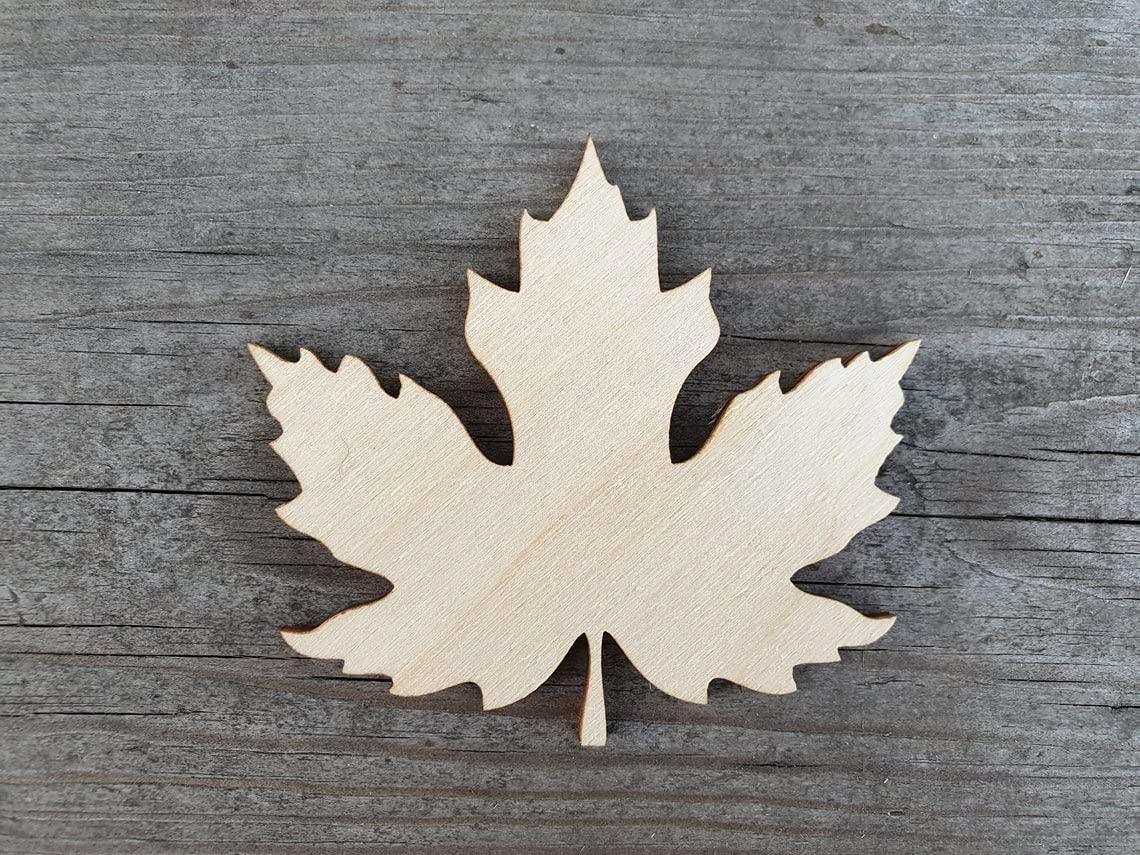 Haoser 3mm Wooden Leaf-2 Cutouts for Scrapbooking Arts Crafts DIY Decoration Display Décor - Haoser