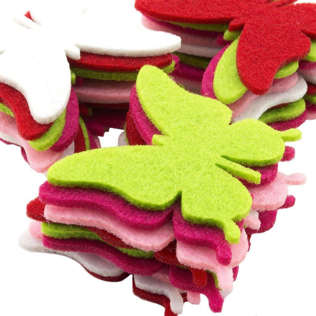 Haoser 50 pcs Colorful Felt Butterfly Die Cut Embellishment, Felt Butterfly - Haoser