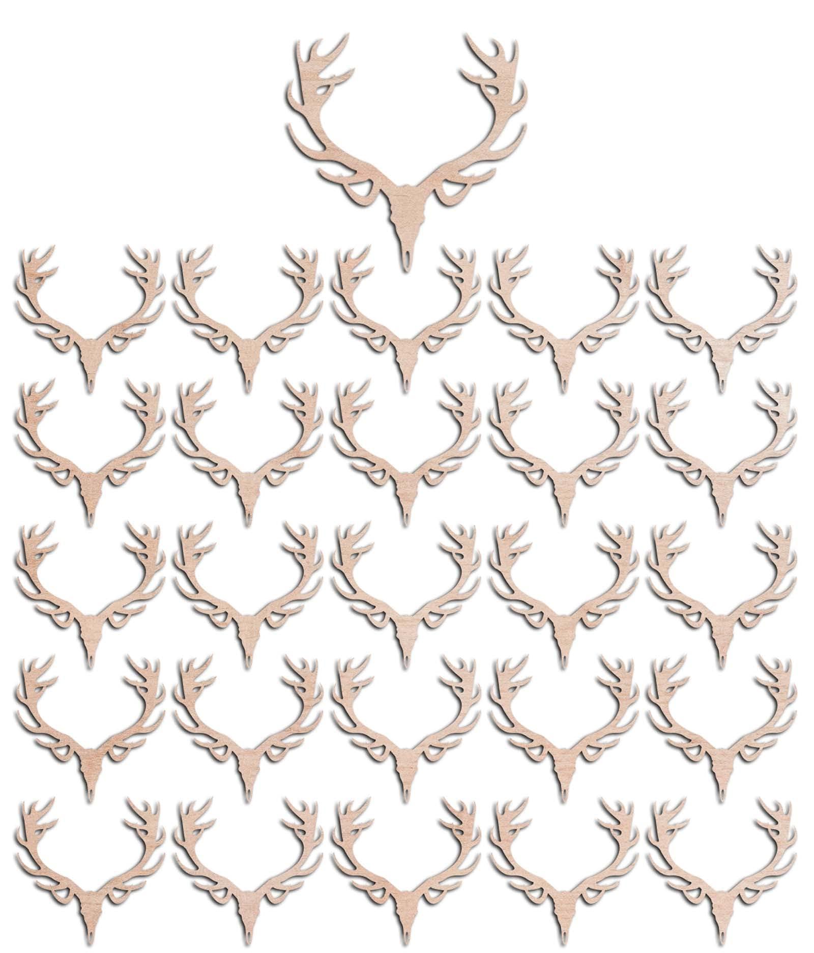 Haoser 3mm Wooden Horn Cutouts for Scrapbooking Arts Crafts DIY Decoration Display Décor - Haoser