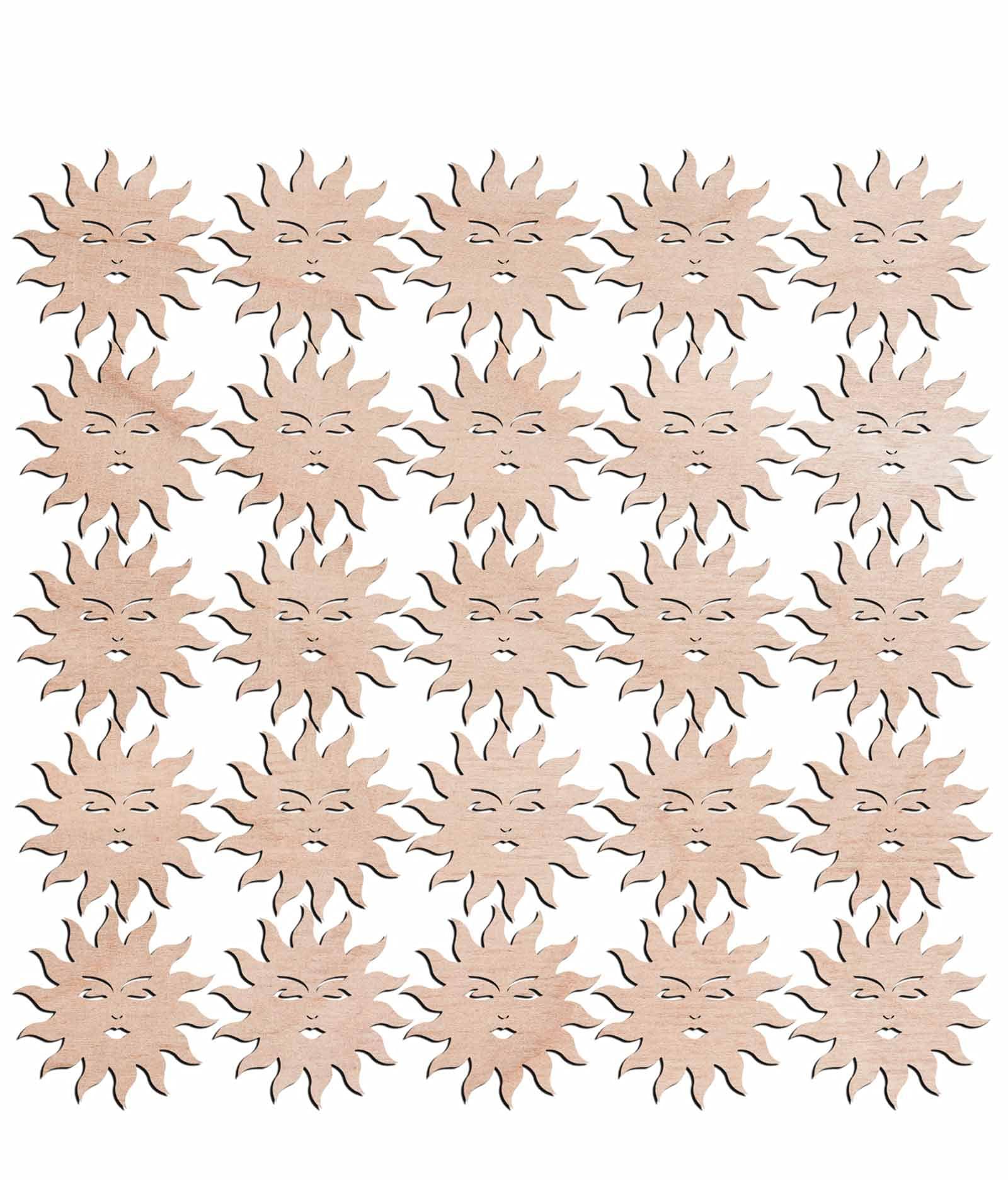 Haoser 3mm Wooden Sun Cutouts for Scrapbooking Arts Crafts DIY Decoration Display Décor - Haoser