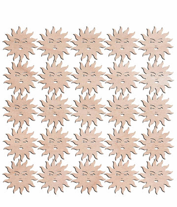 Haoser 3mm Wooden Sun Cutouts for Scrapbooking Arts Crafts DIY Decoration Display Décor - Haoser