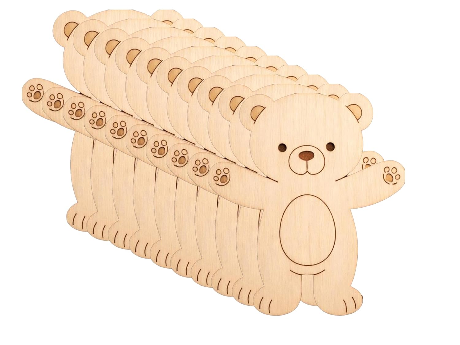 0 Pcs Teddy Bear Wooden Craft Blanks | 4 Inch MDF Teddy Bear Cutouts | DIY Baby Shower Crafts