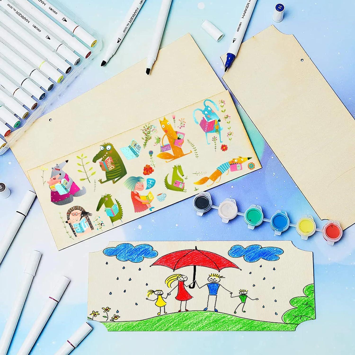 Haoser 15 Pcs Unfinished Wood Sign Blank Wood Blanks Wooden Plaque for Craft Oval Hanging Wood Sign 9 x 6 in Rectangle Shaped Wood Plaque Wood Ornaments Wood Slices for DIY Painting Writing Decoration - Haoser