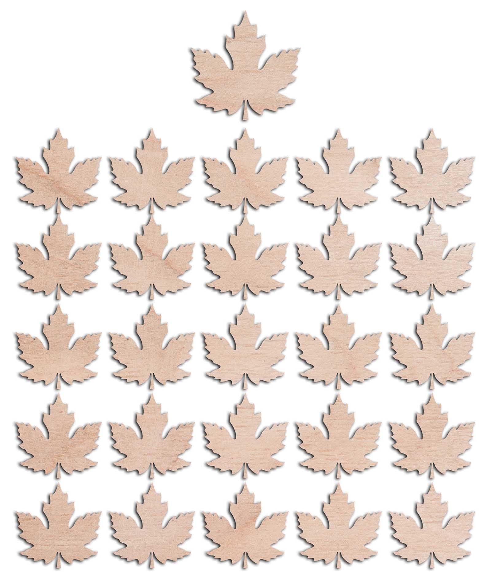 Haoser 3mm Wooden Leaf Cutouts for Scrapbooking Arts Crafts DIY Decoration Display Décor - Haoser