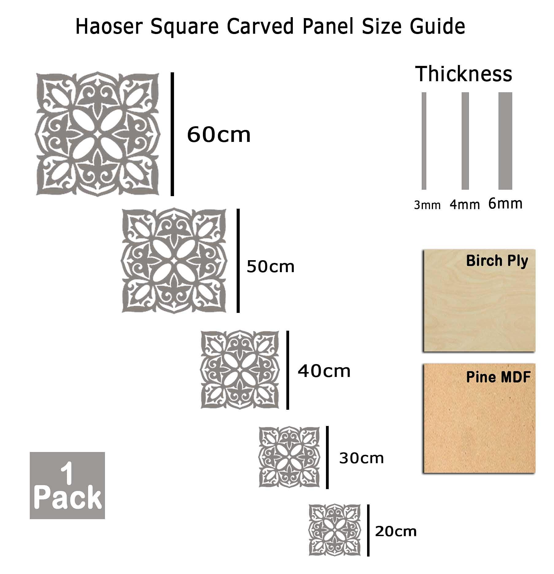 Haoser Birch Ply-3mm Wooden Panel for Room Divider/Partition, Wall Decor Pack of 1 Geometric Laser Cut Carved Panel  (Panle-10) - Haoser