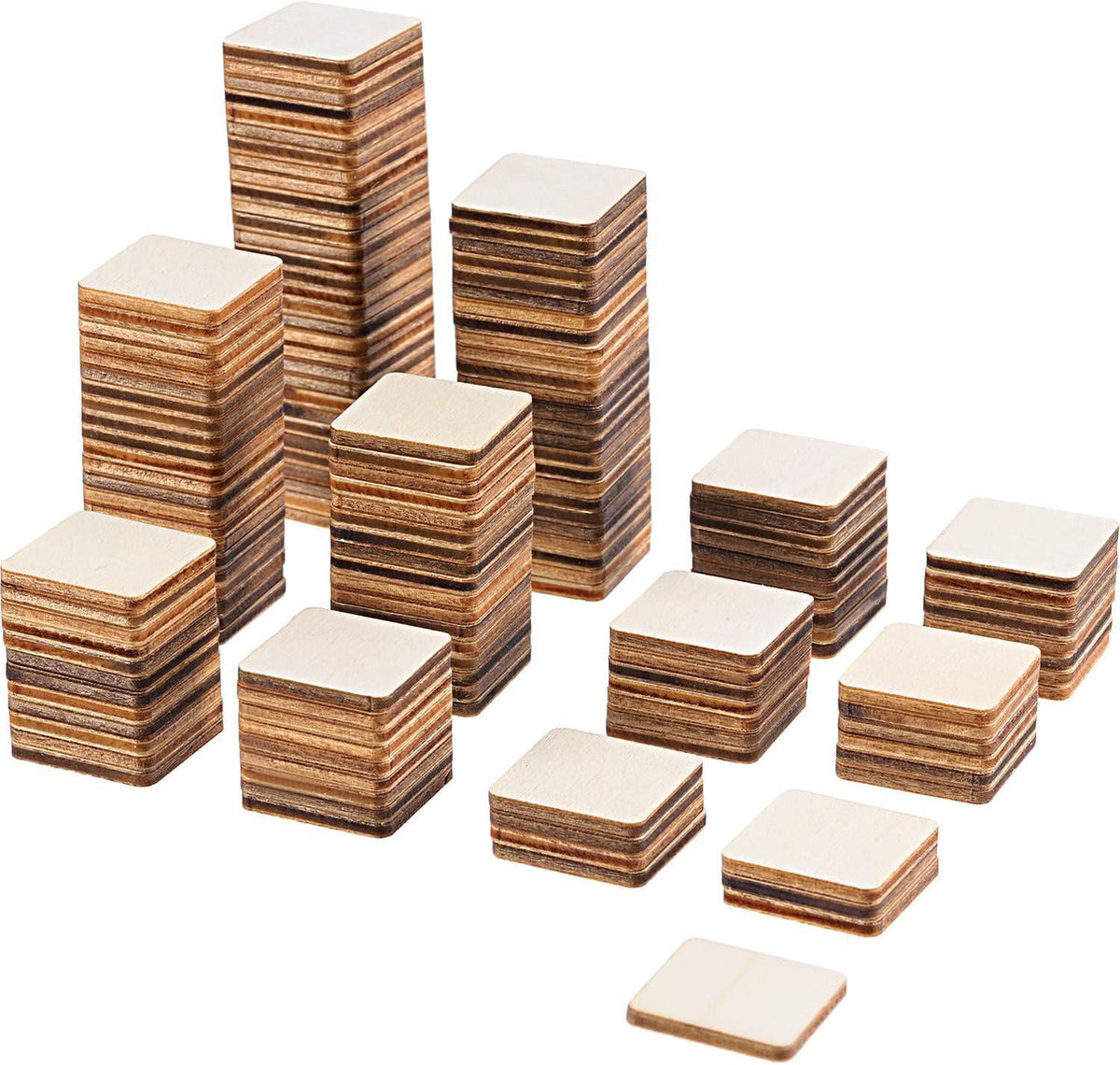 Haoser Wood Squares for Crafts, Unfinished Wooden Square Cutouts,Unfinished Round Square Wood Slices Board for Resin Art, Mandala Art, Pyrography, Painting, MDF Square Board - Haoser