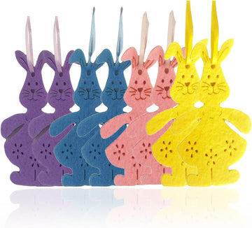8 Pcs Felt Hanging Bunny Ornaments | Easter Bunny Decorations for Tree & Door