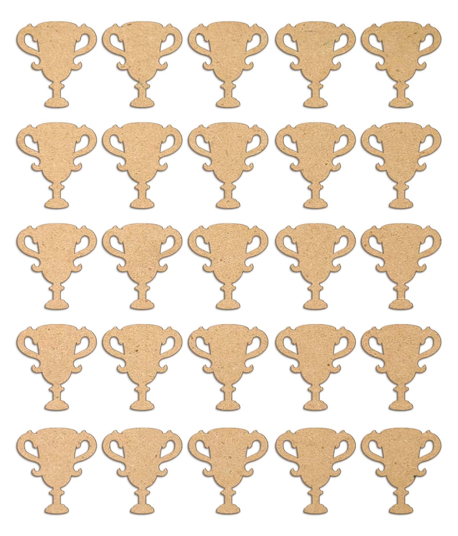 Haoser 3mm Wooden Trofee Cutouts for Scrapbooking Arts Crafts DIY Decoration Display Décor - Haoser