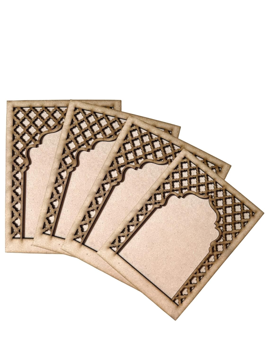 MDF Jharokha Cutouts Pack of 2 | 8x6 Inch Wooden Unfinished Wall Decor