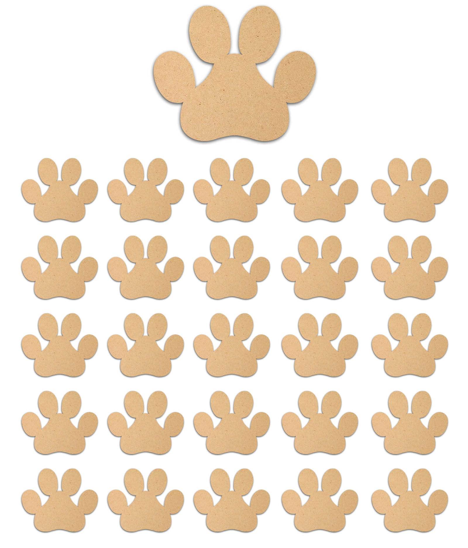 Haoser 3mm Wooden Dog Feet Cutouts for Scrapbooking Arts Crafts DIY Decoration Display Décor - Haoser