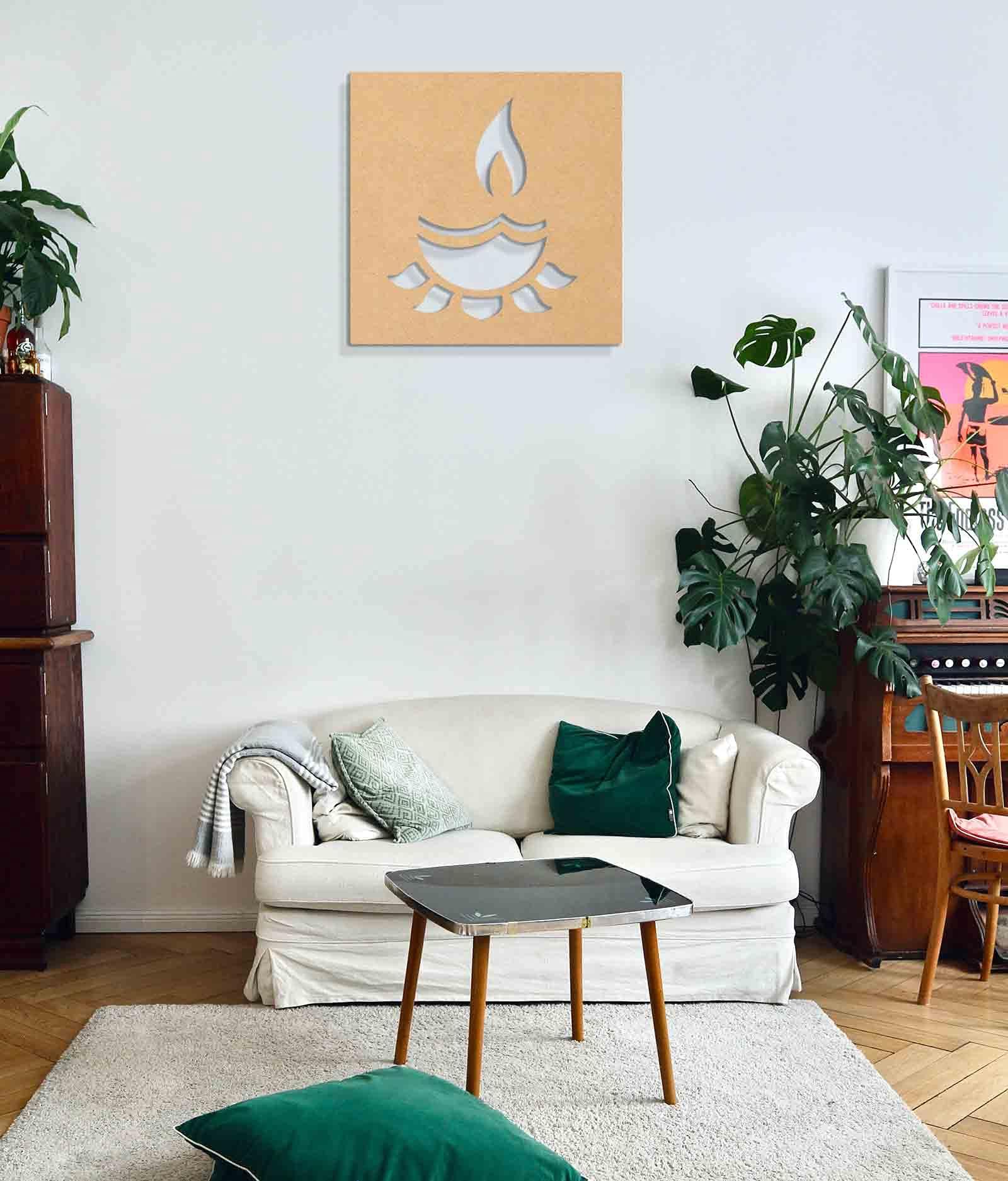 Haoser Wooden MDF Wall Hanging Panel, Decorative & Hand Crafted Wooden Wall Décor for Living Room, Office, Hallway - Haoser