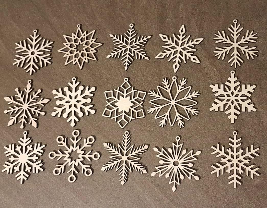 Haoser Wooden Christmas Ornament Cutout for Christmas Decoration Hanger Pack of 15 - Haoser