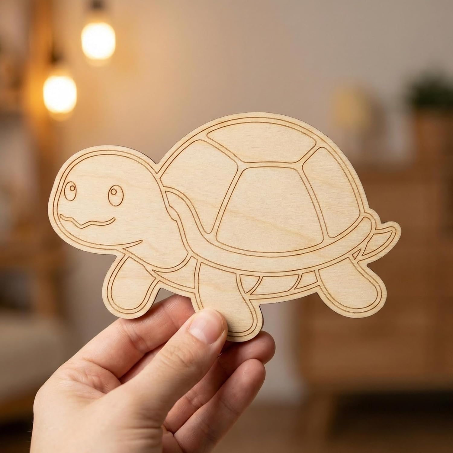 Set of 5 Wooden Turtle Cutouts | 4 Inch Wood Sea Turtle Shapes