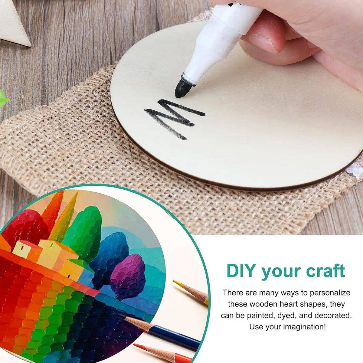 Haoser Pack of 20 Blank Wooden MDF Square Coaster for Craft Painting, DIY Square MDF Boards, MDF Cutouts for Art and Craft (4x4 Inch) - Haoser