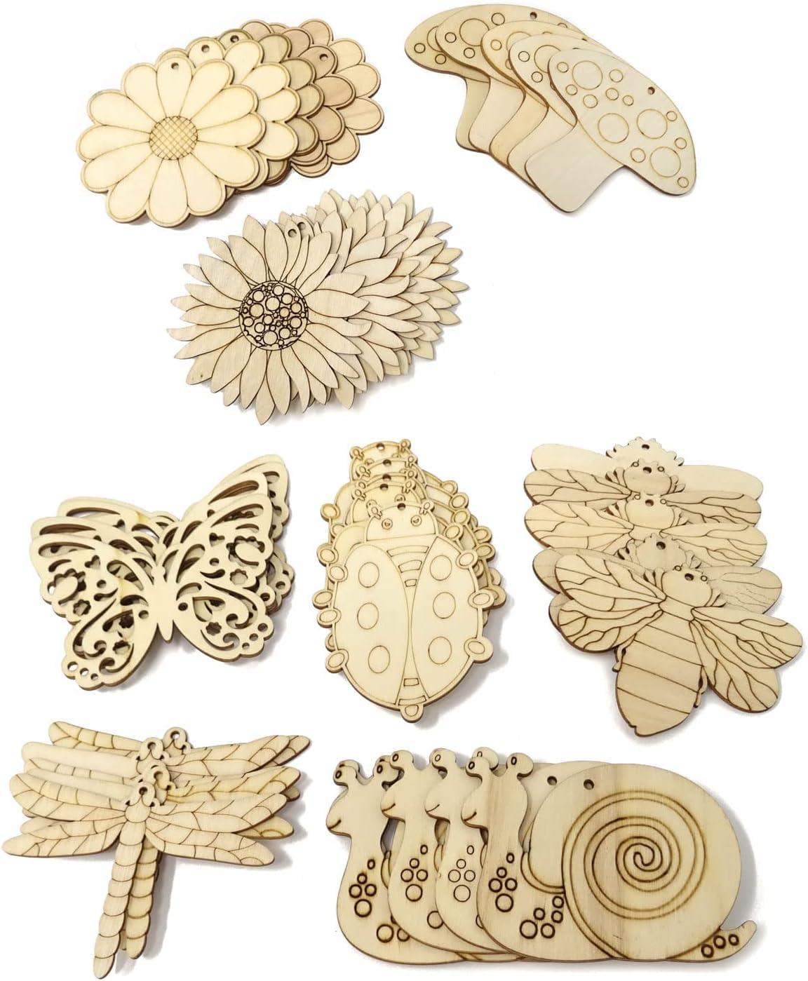 Haoser 10 PCS Unfinished Ice Cream Wood Cutouts 10 Styles Summer DIY Blank Unfinished Wooden Cutouts for Crafts Ice Cream Ornament for Kids Painting, DIY Crafts Home Decoration,Kids Art and Craft kit - Haoser