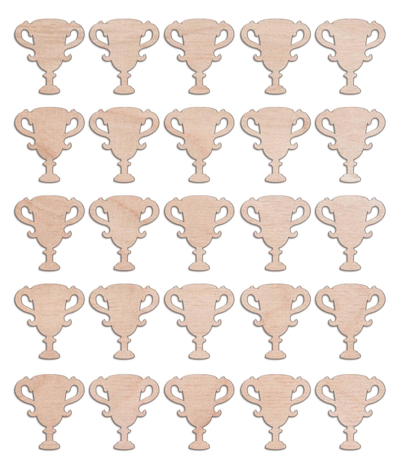 Haoser 3mm Wooden Trofee Cutouts for Scrapbooking Arts Crafts DIY Decoration Display Décor - Haoser