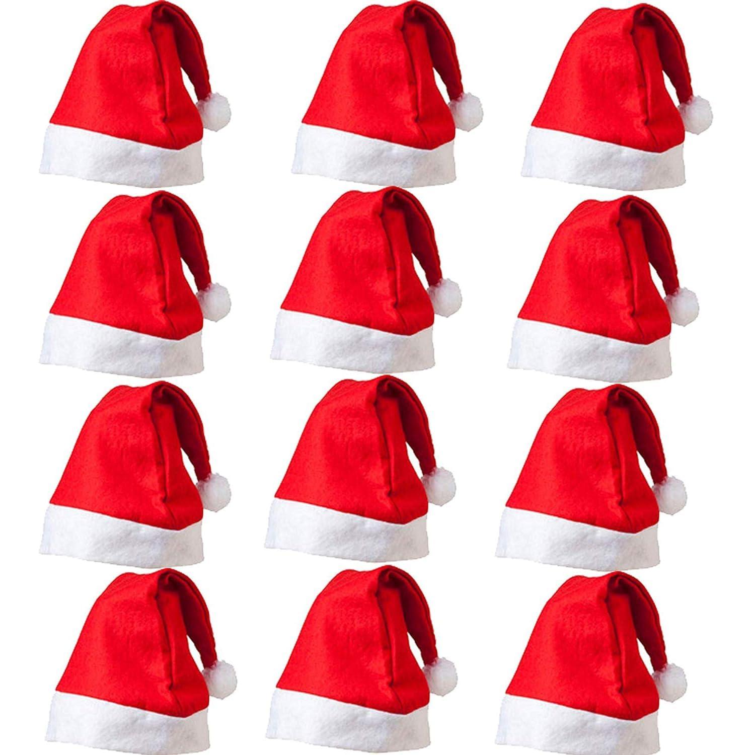 Haoser Christmas Santa Claus Caps Party Props (6 Pcs, Free Size) - Christmas Hat for Kids Adults Baby Dog Women Xmas Party Decorations - Christmas Decorations Items - Haoser