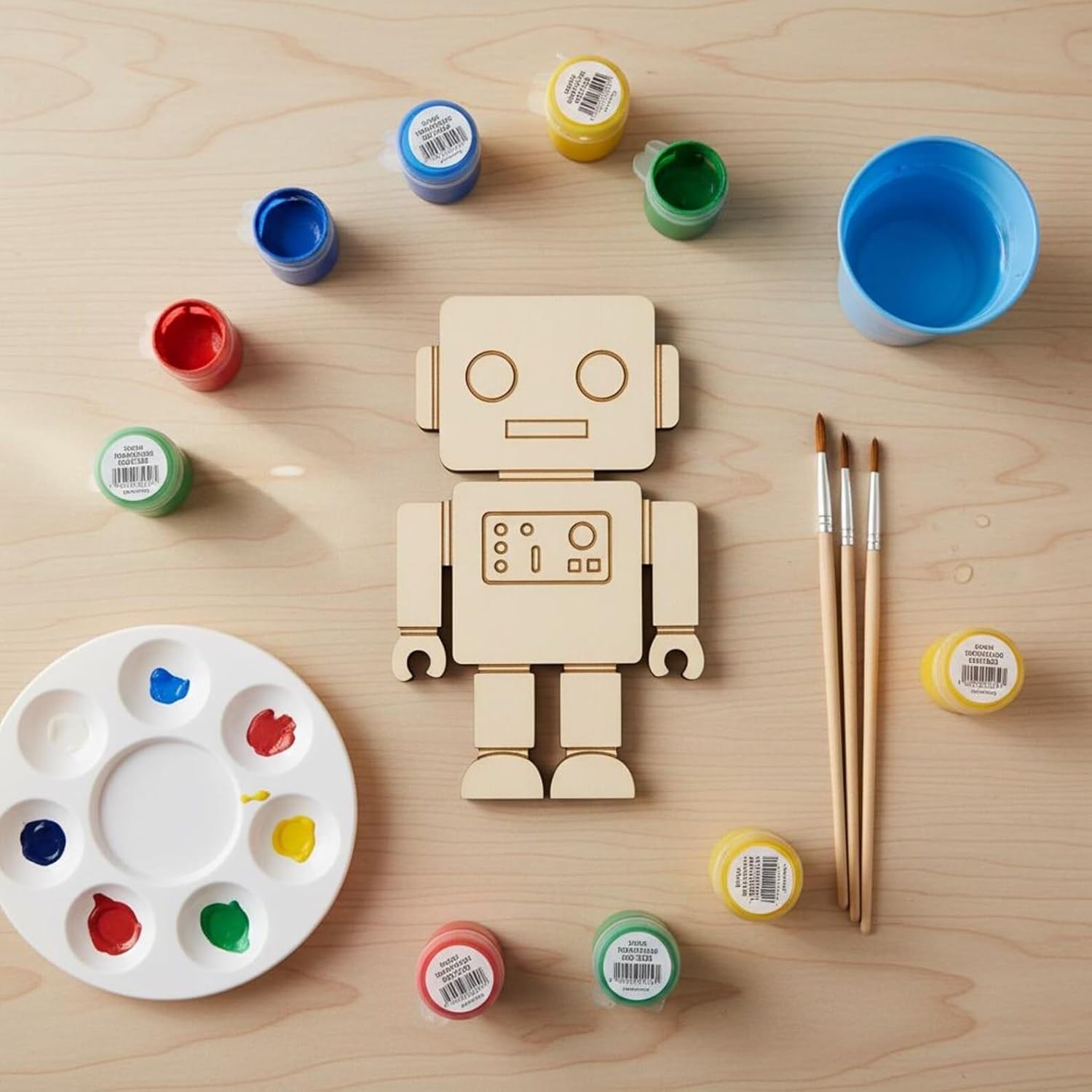 10 Pcs Robot Wooden Craft Blanks | 4 Inch MDF Robot Cutouts | DIY STEM Craft Shapes for Painting