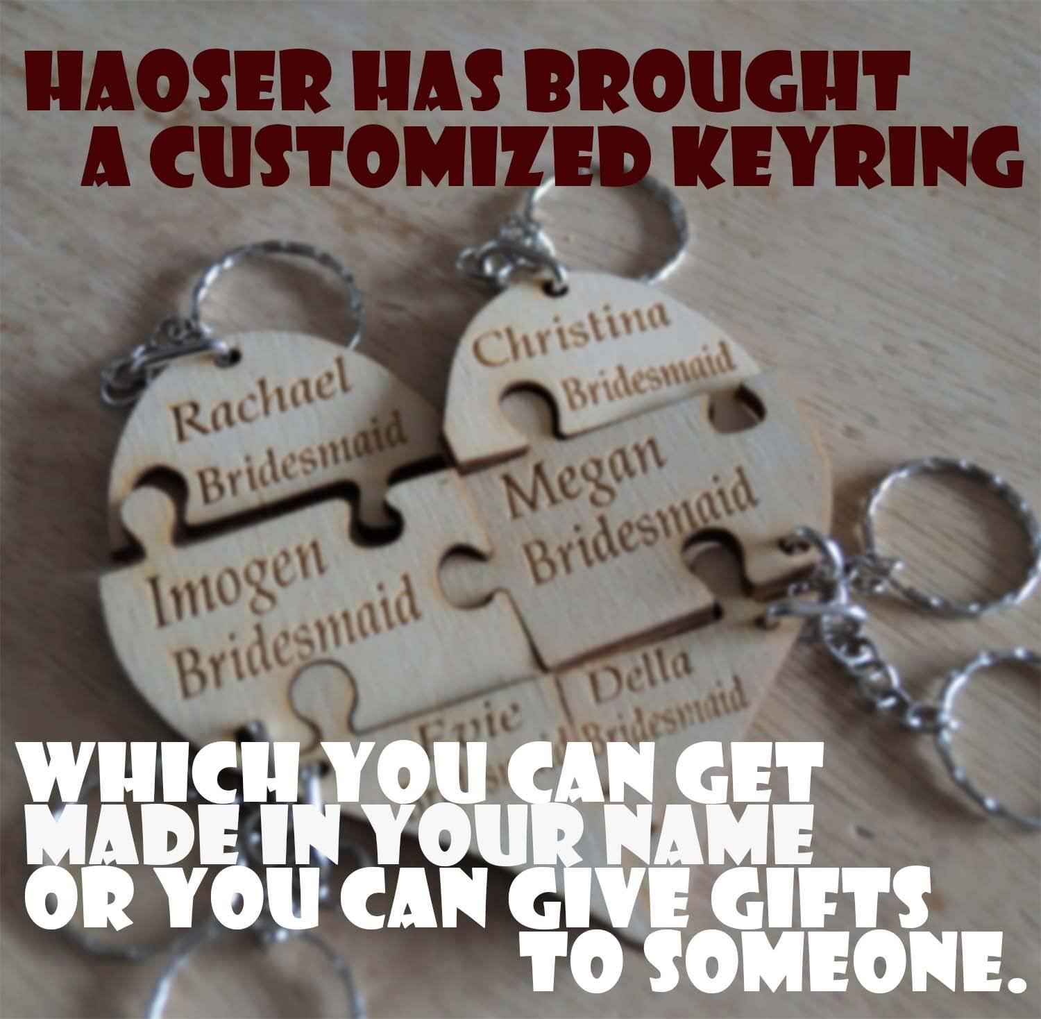 Haoser Customized Wooden Keyring for DIY Projects - Laser Engravable, Printable & Writable, Design Wooden Key Chain for Gifting Friendship Day Heart Shape (Multipack) (H-PM3-KEYRING-3-HEART) - Haoser