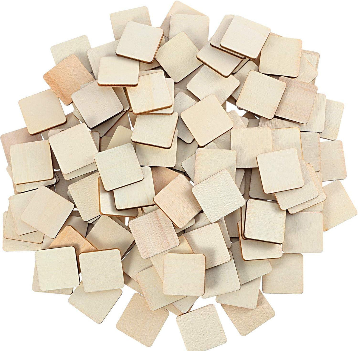 Haoser Wood Squares for Crafts, Unfinished Wooden Square Cutouts,Unfinished Round Square Wood Slices Board for Resin Art, Mandala Art, Pyrography, Painting, MDF Square Board - Haoser