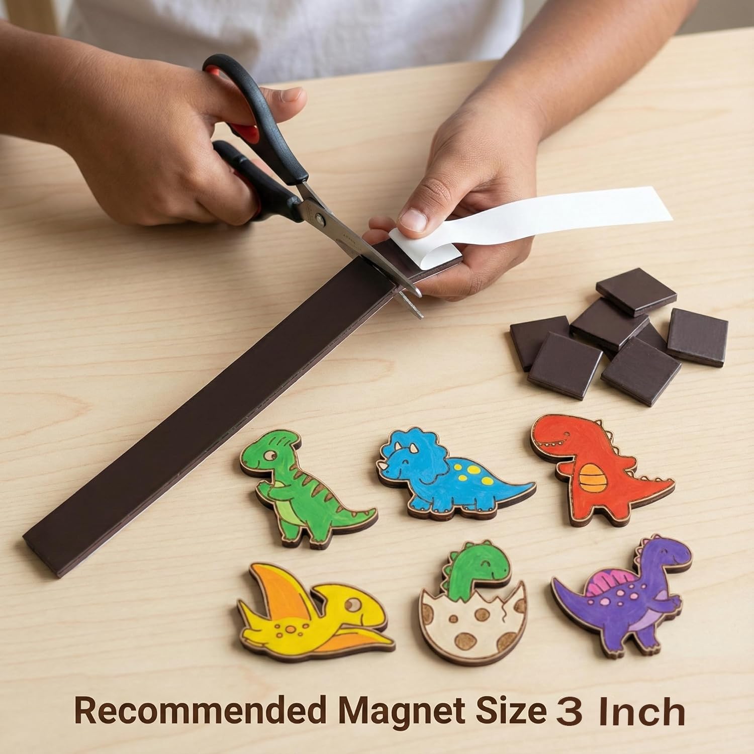 6 Pcs Paint Your Own Dinosaur Fridge Magnets Kit for Kids | Dino Cutouts, | DIY Painting Craft Kit
