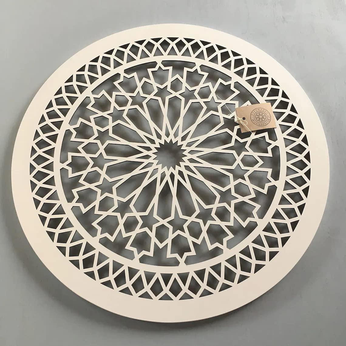 Haoser Wall Art Circle Panel 16x16 Inches, Wall decor, Living Room Art, Wood art, Wall Hangings, Wall Decor Bedroom, Framed Wall Art - Haoser