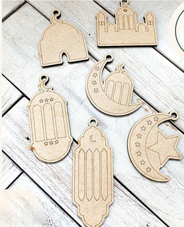 Haoser Islamic Gift for Kids |Wooden Eid & Ramadan DIY Paint Kits with Holes| Ramadan Decorations for Home| Perfect Islamic Festival Ornament|Eid Decorations Home Decor & Gifts for Family