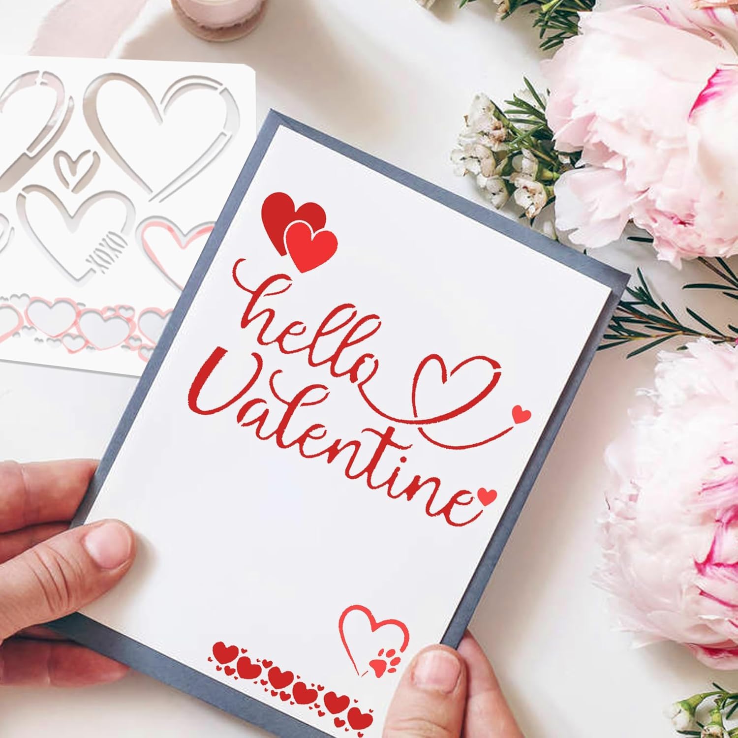 11 Pcs Heart Stencils for Painting – Reusable Plastic Heart Templates for Drawing on Wood, Crafts