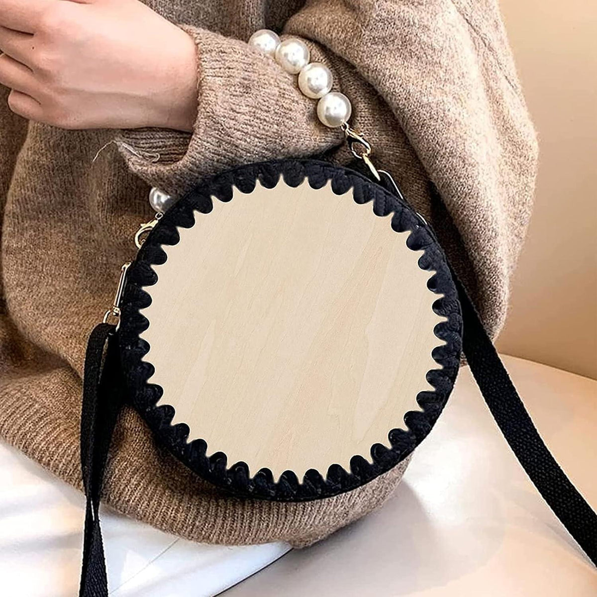 Haoser 2 Sizes Natural Wooden Basket Bottom, 7.8 5.9 Inch Circle Blank Crochet Basket Wood Base for DIY Basket Weaving Supplies Craft Making Home Decoration, Crochet Basket Wood Base. - Haoser