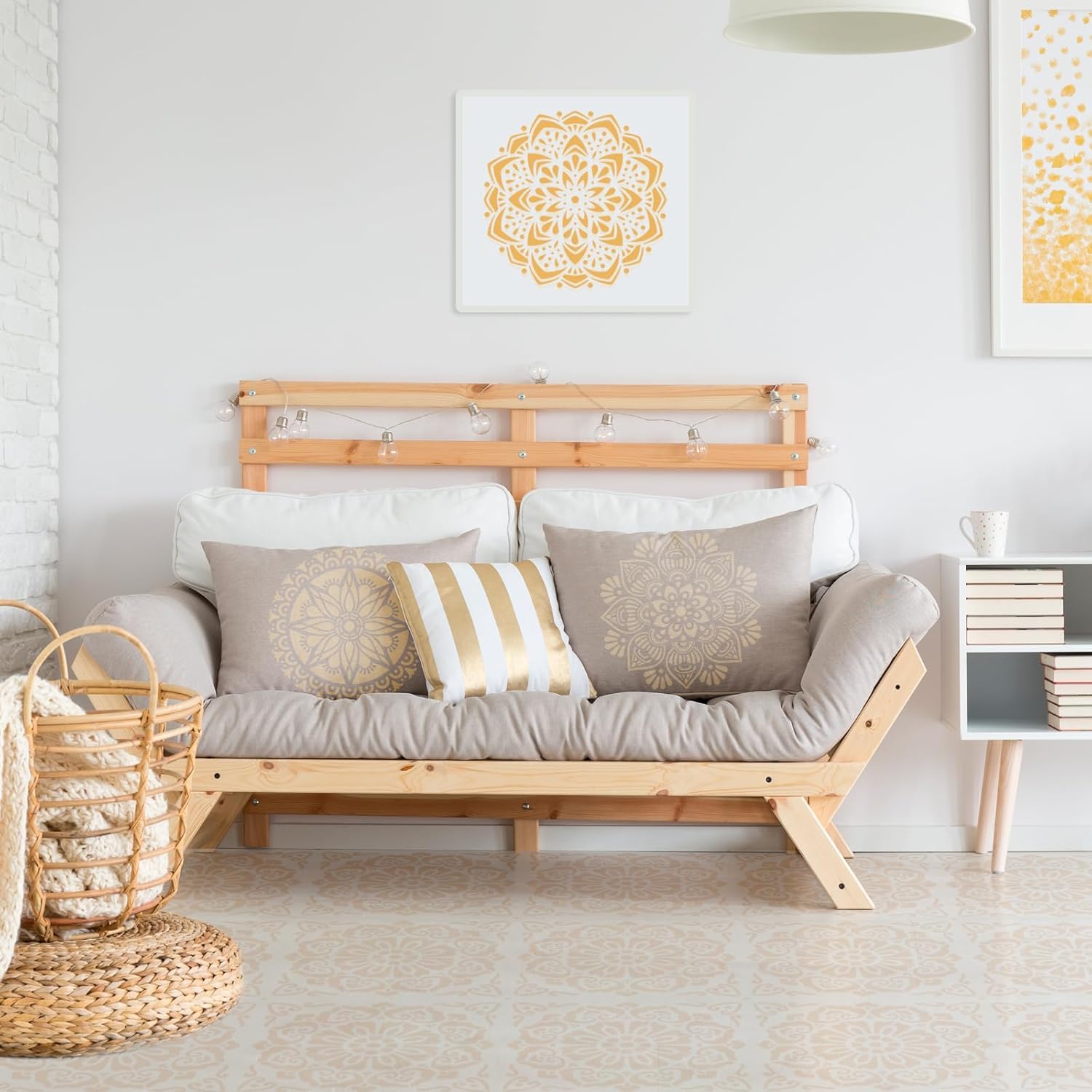 4 Pcs Large Mandala Stencils for Painting – Reusable DIY Craft Templates, Floral and Flower Stencil Designs for Wall