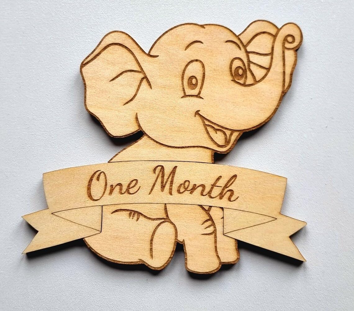 Elephant Interchangeable Baby Milestone Plaque