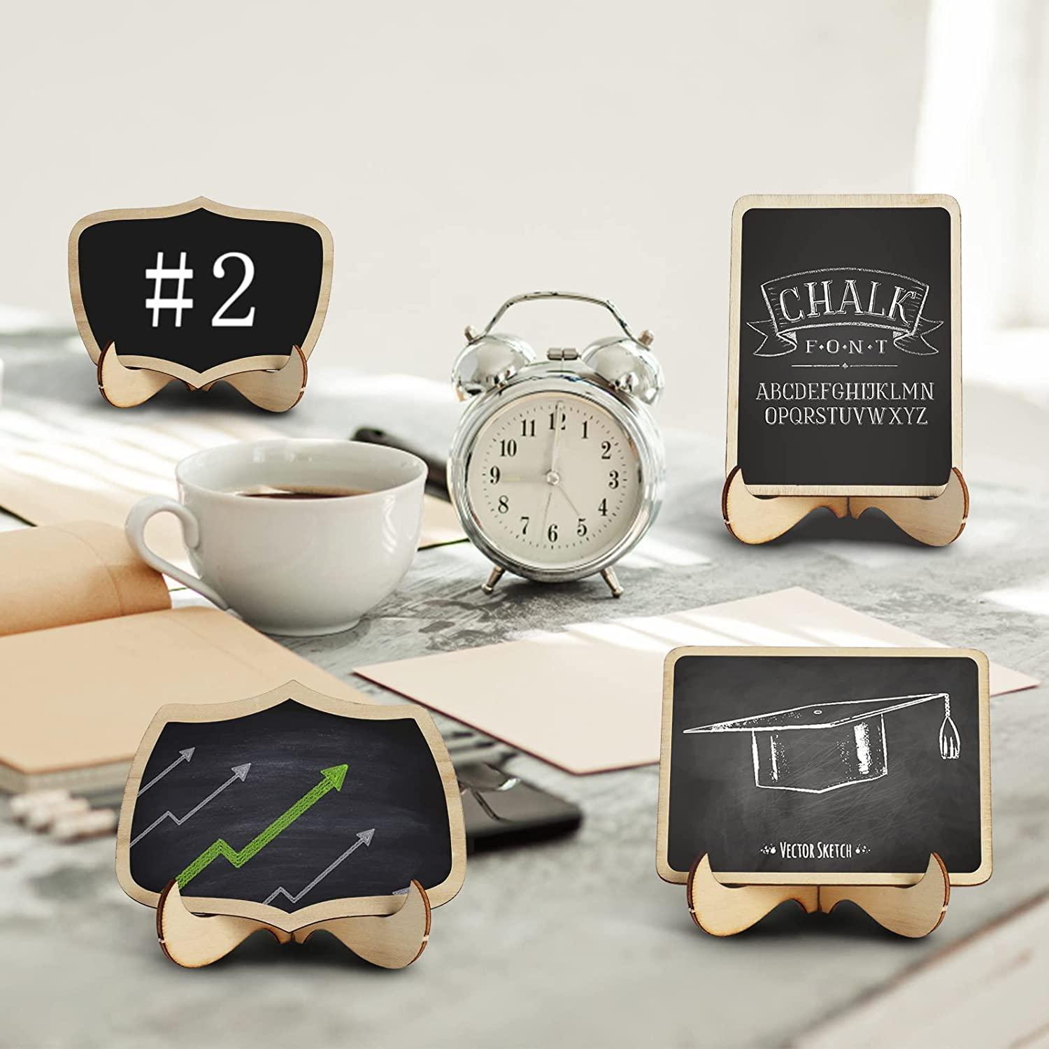 Haoser 20PCS Mini Chalkboard Signs,Small Chalkboard with Support Easels,Chalkboard Place Cards,Table Numbers,Food Labels for Party Buffet,Weddings,Special Events - Haoser