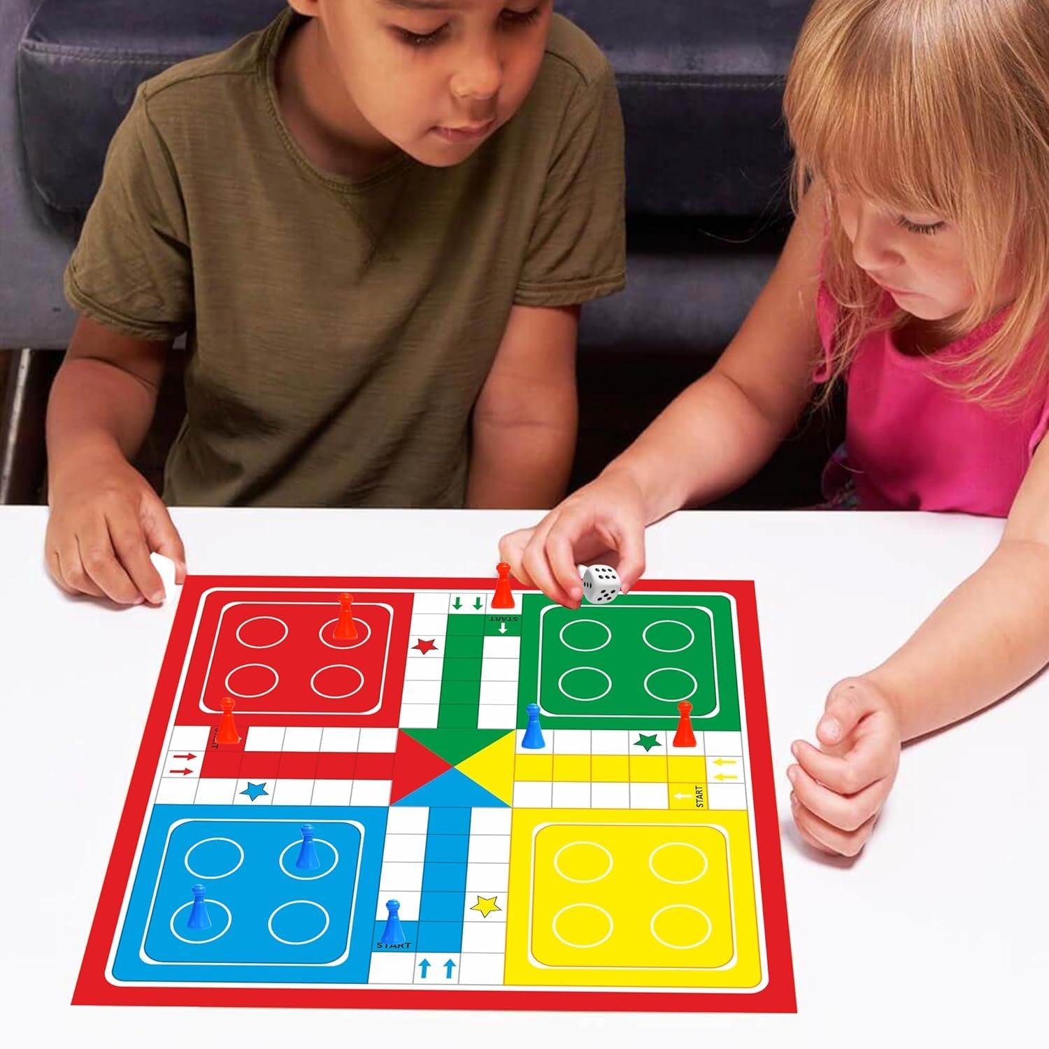 Haoser Ludo Board Game | Snakes and Ladders with Ludo Board Game for Kids and Family Fun - Haoser