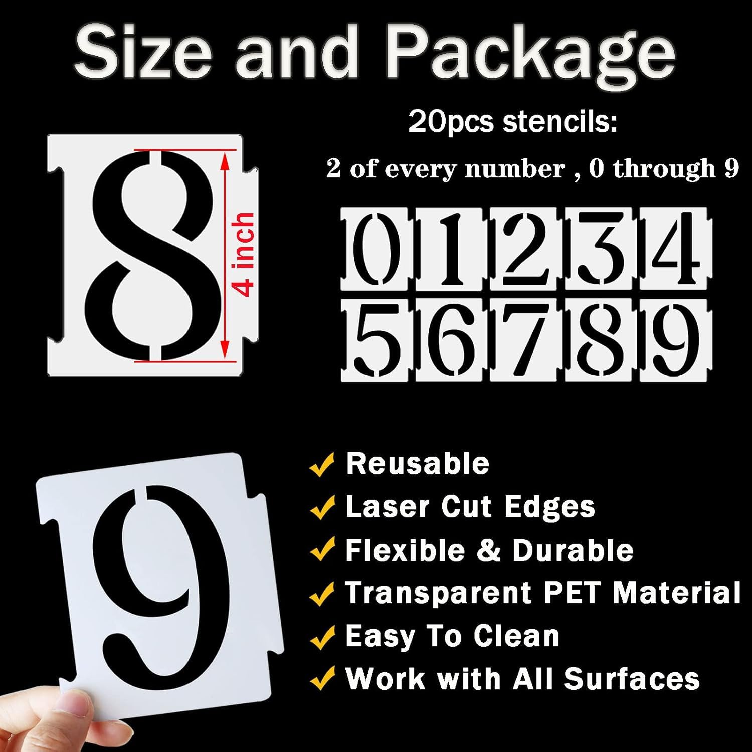 10 Pcs Curb Stencil Kit 0-9 Address Number Stencils – Reusable