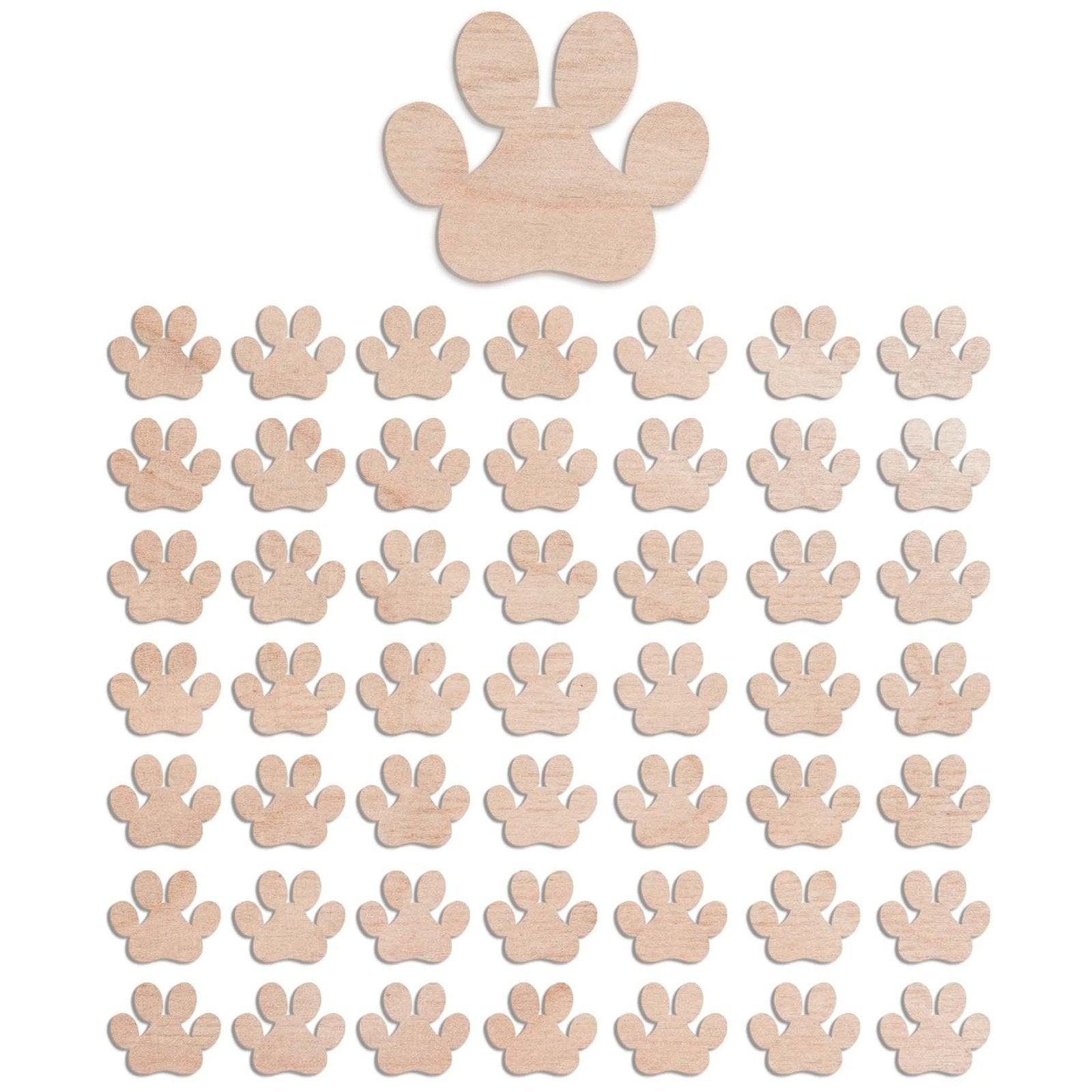 Haoser 3mm Wooden Dog Feet Cutouts for Scrapbooking Arts Crafts DIY Decoration Display Décor - Haoser