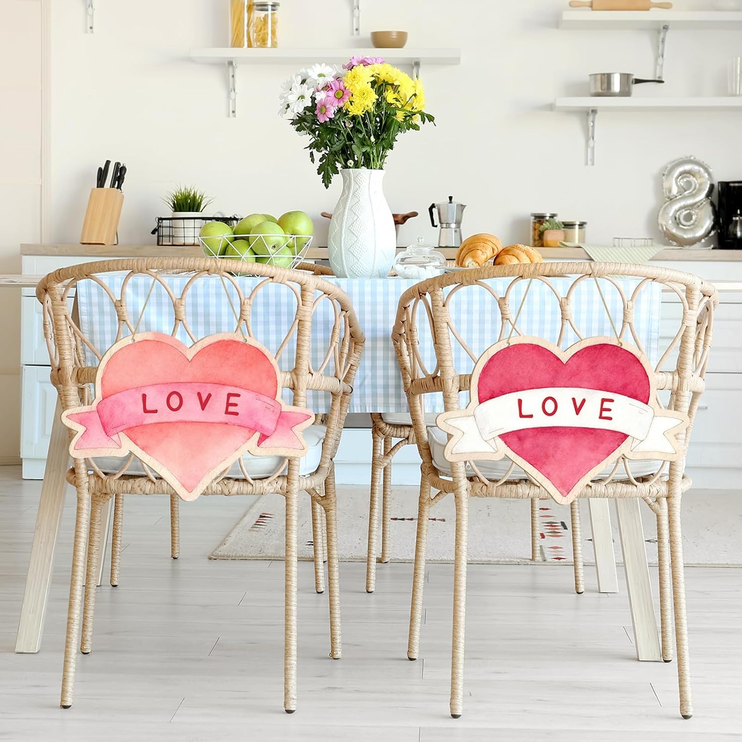 3 PCS Wooden Heart Ornaments to Paint, Valentine's Day Happy Mothers Day DIY Blank Unfinished Wreaths