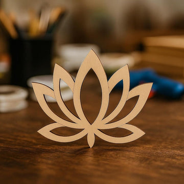 5 Pcs Lotus Flower Wooden Cutouts for DIY Craft | Unfinished Lotus Shape for Painting