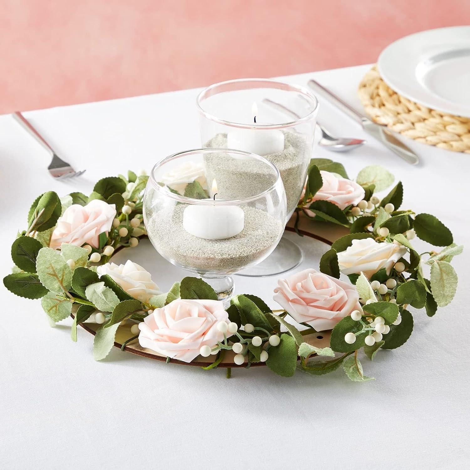 Haoser 4 Pack Wooden Wreath Ring with Pre-Cut Holes for Crafts, Home Decor, Wall Door Hanging Wreaths, Floral Hoop Garland, ooden Craft Floral Hoop Rings,0.2 Inches Thick - Haoser