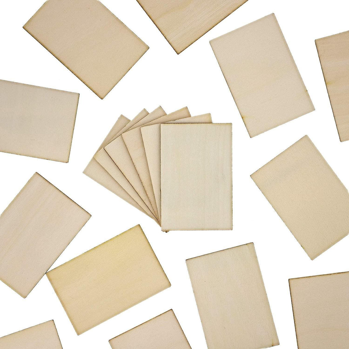 Haoser Unfinished Wood MDF Cutouts Rectangle-Shaped,MDF Boards for Art and Craft Projects, Hanging Decorations 6x3 in Pack of 30, Rectangle Craft - Haoser