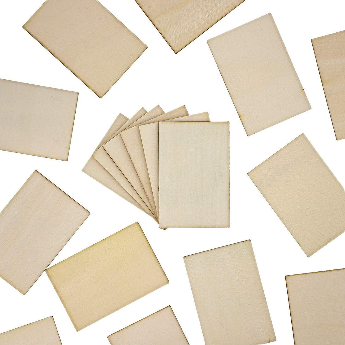 Haoser Unfinished Wood MDF Cutouts Rectangle-Shaped,MDF Boards for Art and Craft Projects, Hanging Decorations 6x3 in Pack of 30, Rectangle Craft - Haoser