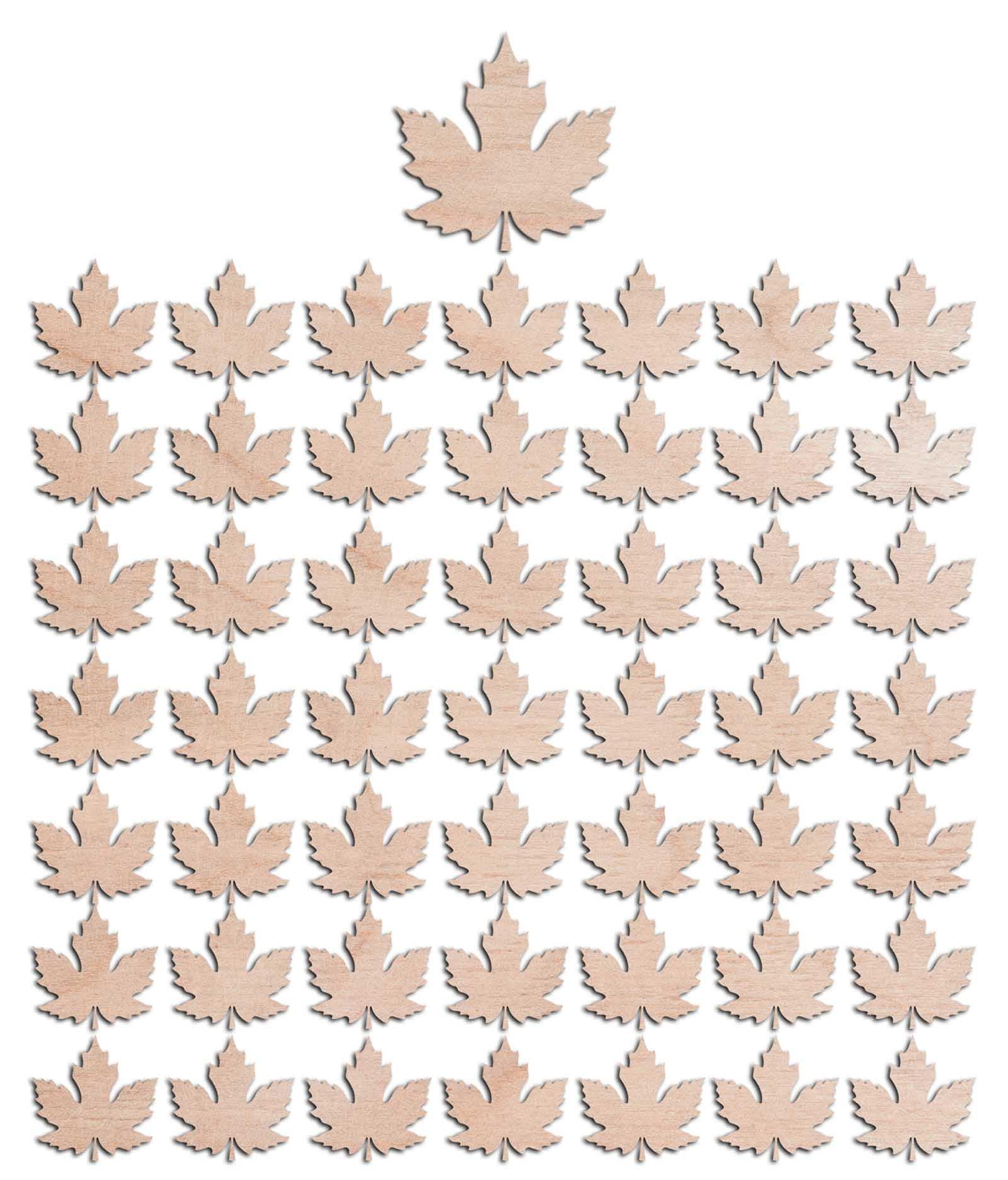 Haoser 3mm Wooden Leaf Cutouts for Scrapbooking Arts Crafts DIY Decoration Display Décor - Haoser