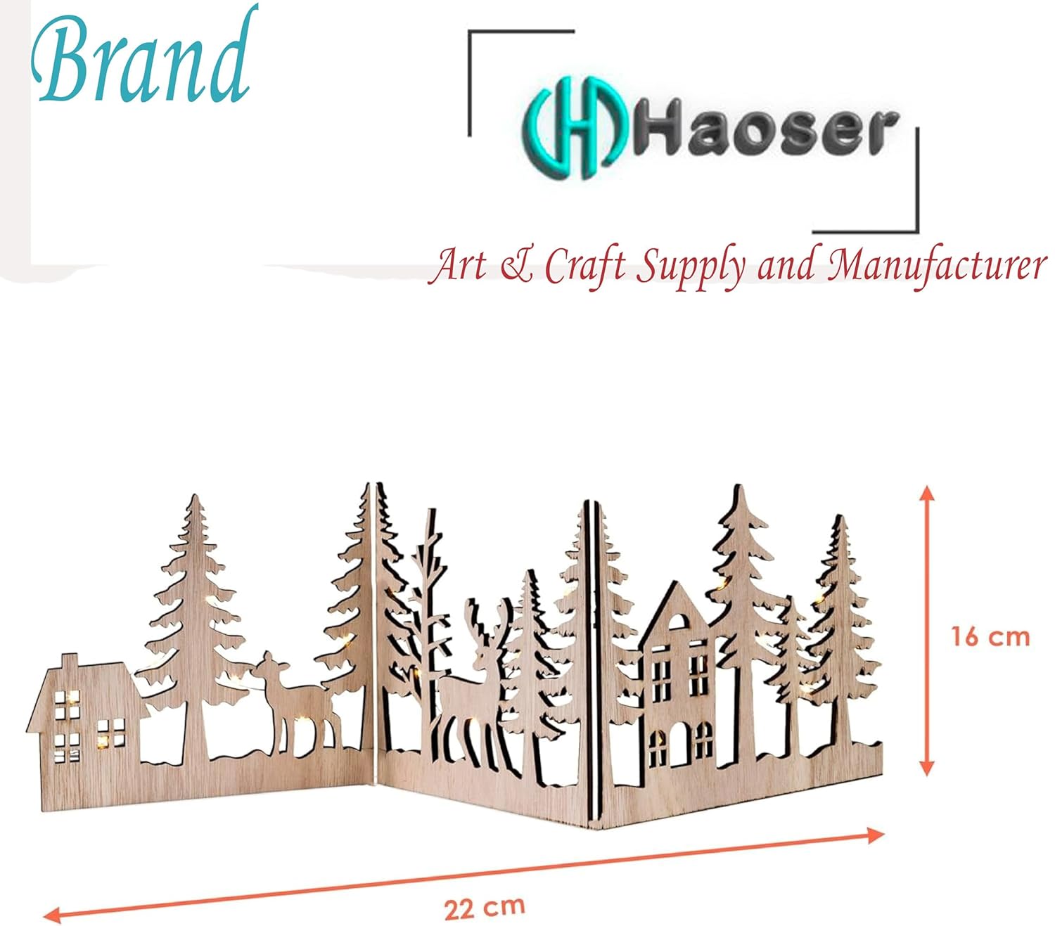 3 Pcs Wooden Christmas Village Set Decoration | Christmas Table Decor | Wooden Village House for Decoration