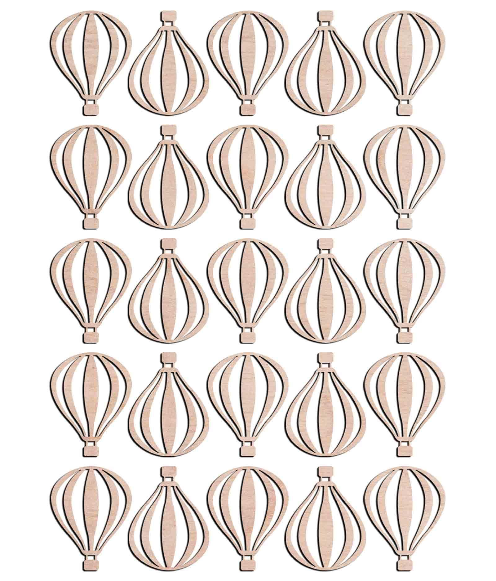 Haoser 3mm Wooden Ballon Cutouts for Scrapbooking Arts Crafts DIY Decoration Display Décor - Haoser